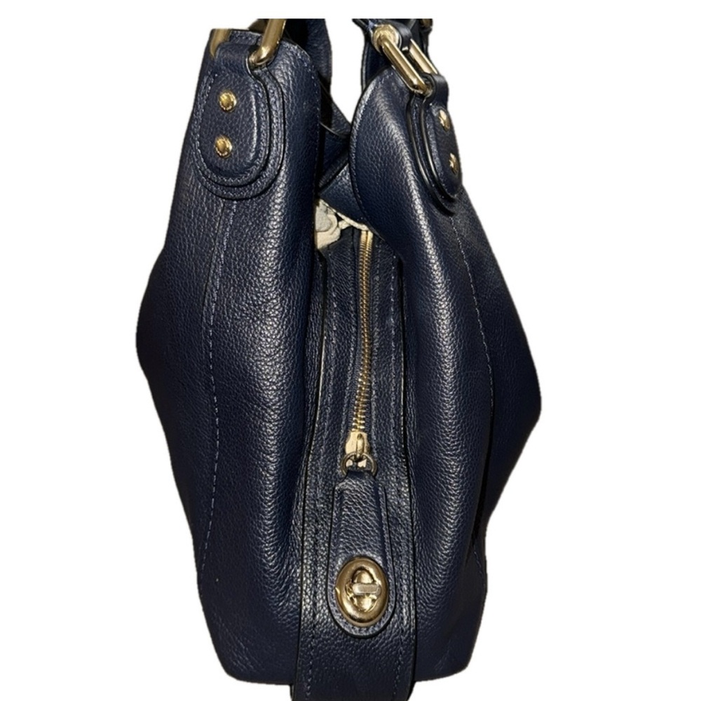Coach Dark Blue Leather Shoulder Bag - Picture 3 of 5